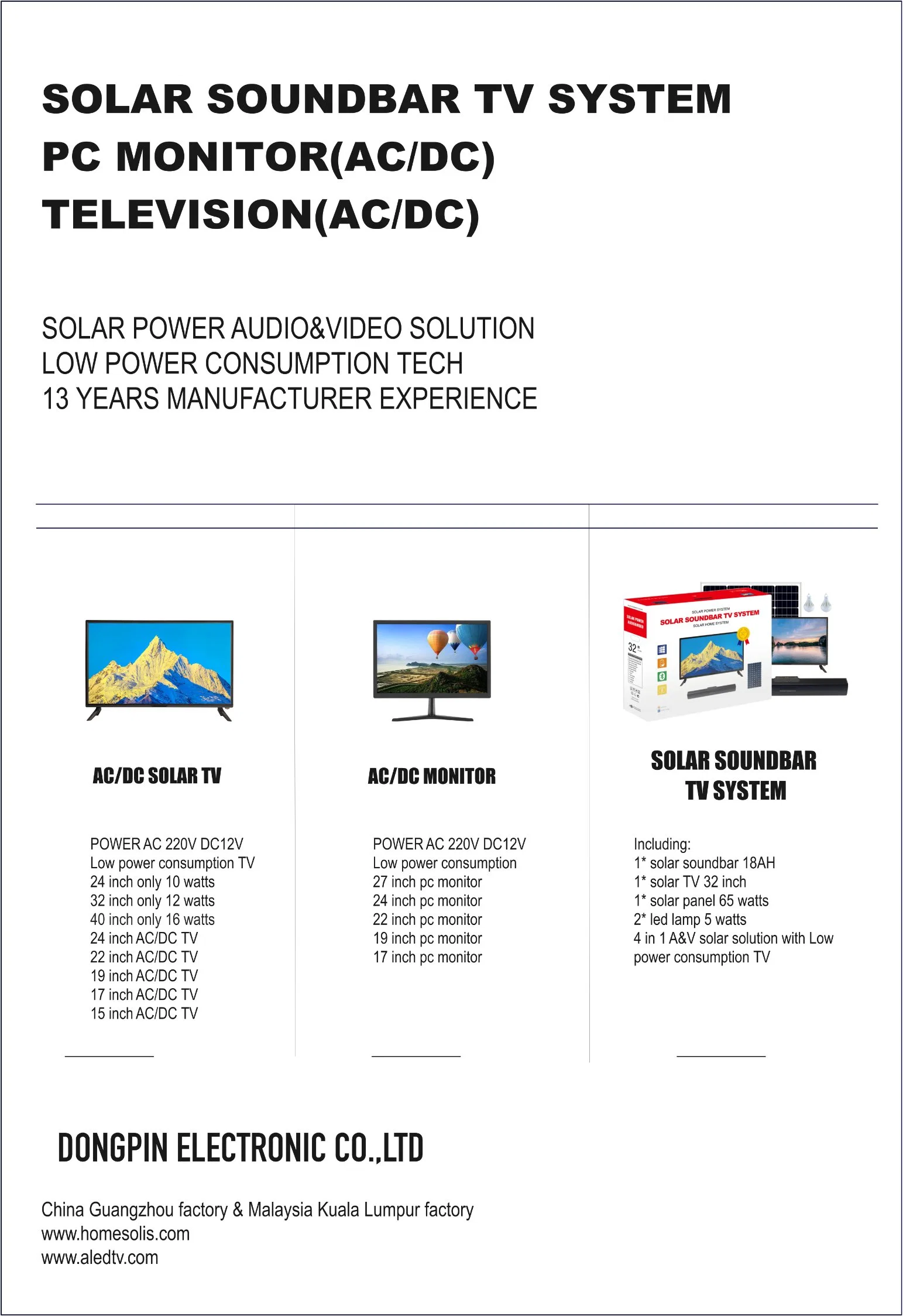 O sistema de TV do gerador de origem solar Produto com um DC 32inch TV Ventilador Solar Luz solar