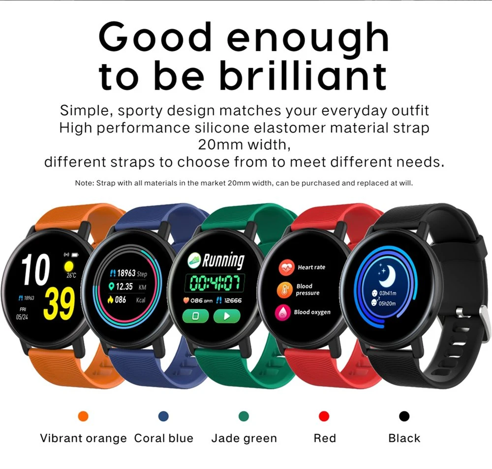 H50 Smart Watch Touch HD Screen Waterproof Heart Rate Monitor Blood Pressure Fitness Bracelet Smartwatch