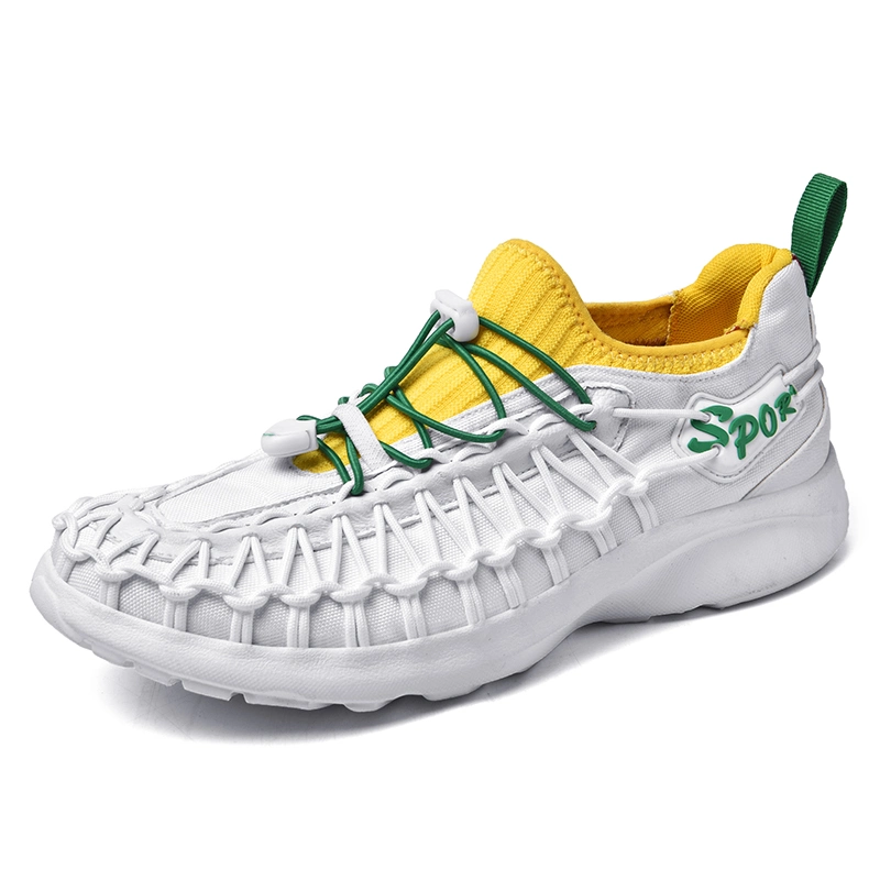 Nueva tendencia de moda hecho a mano Sneakers Flyknit Sport Zapatillas para hombre