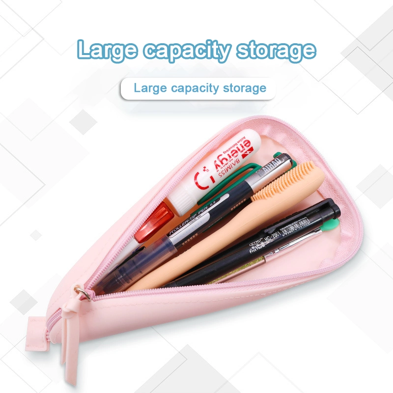 Pencil Case Silicone Waterproof Pen Pouch Zipper Pencil Bag Suitable Office School