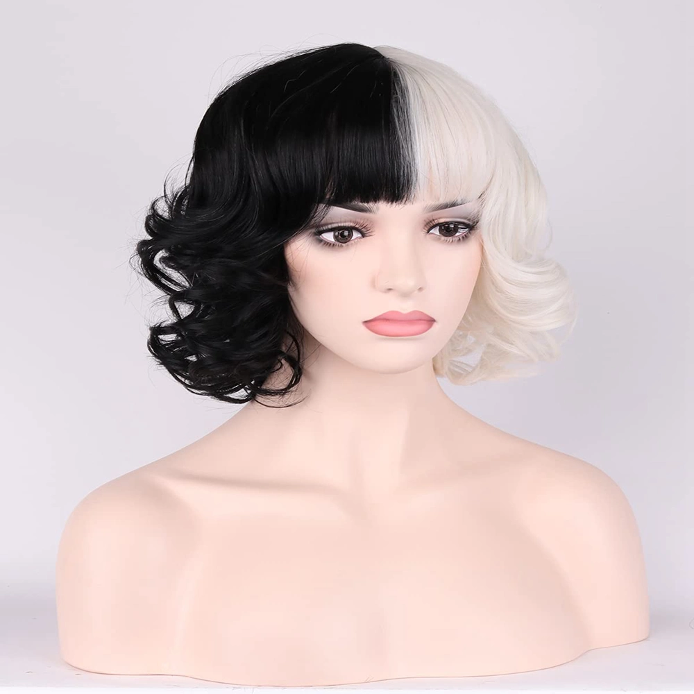 Kbeth Unique Design Black and White Cool Hair Wig for Ladies 2022 Spring Fashion Straight and Wavy Women China Synthetic Wigs with Bangs Wholesale/Supplier