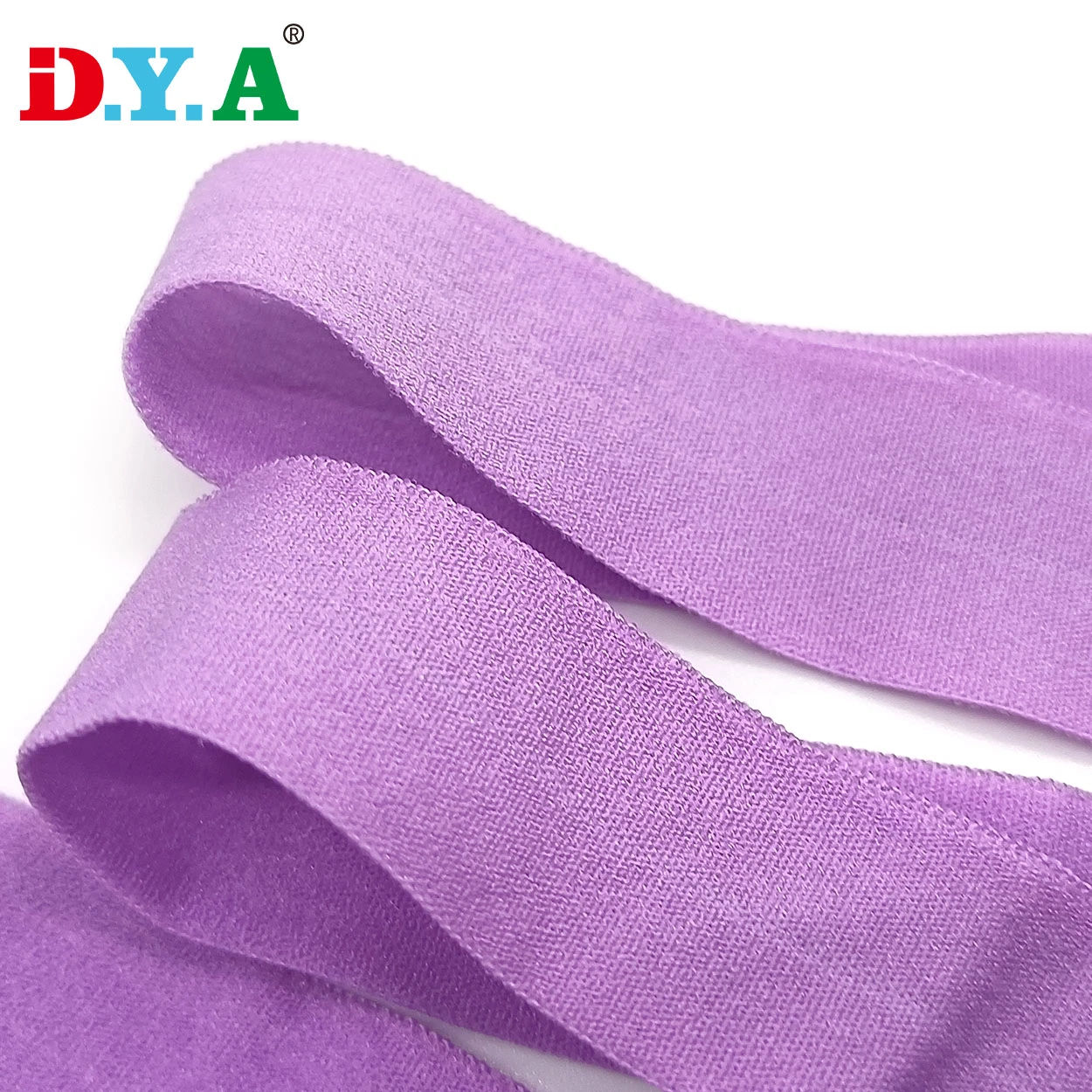 Factory Wholesale/Supplier Very Peri Binding Elastic Tape Nylon Spandex Purple Fold Over Elastic for Garment Underwear