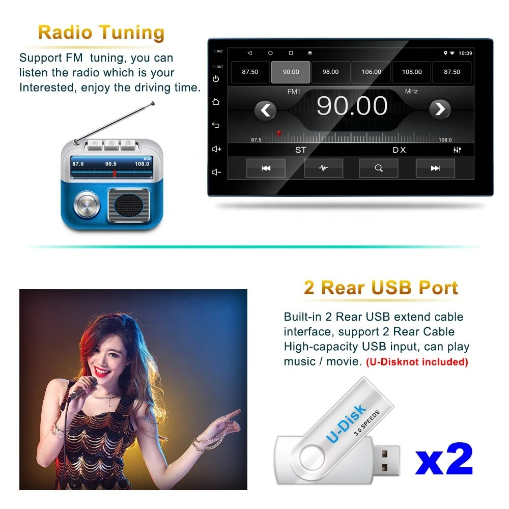 Android 12 Bt5,0 DSP EQ Radio para coche Universal para todos Coches Vídeo de coches