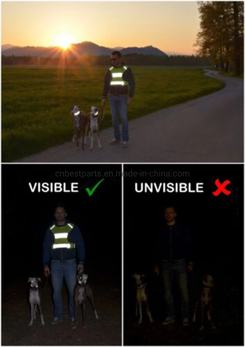 Wholesale/Supplier Wearable Breathable Traffic Emergency Vest Illuminated LED Safety Vest Fire Lime Green High Vis Visibility Reflective Vest