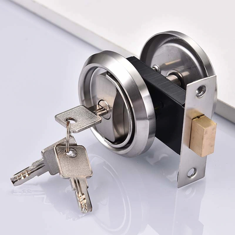 Modern Stainless Steel Door Accessories Invisible Door Lock for Bathroom Balcony