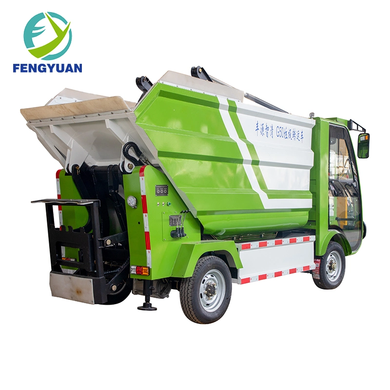 Automatic Garbage Compress Truck Sanitation Waste Collect Electric Four Wheel Car