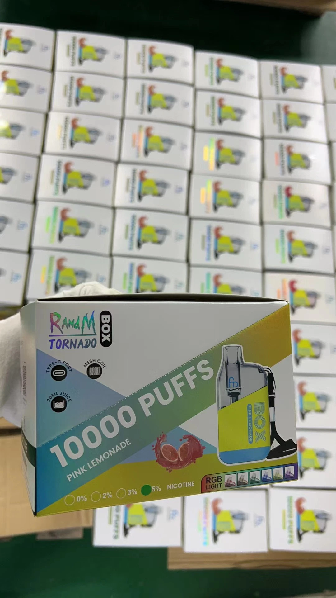 Randm tornado Box 10000 Puffs e Shisha Atacado descartável Vape Caneta e cigarro e puff