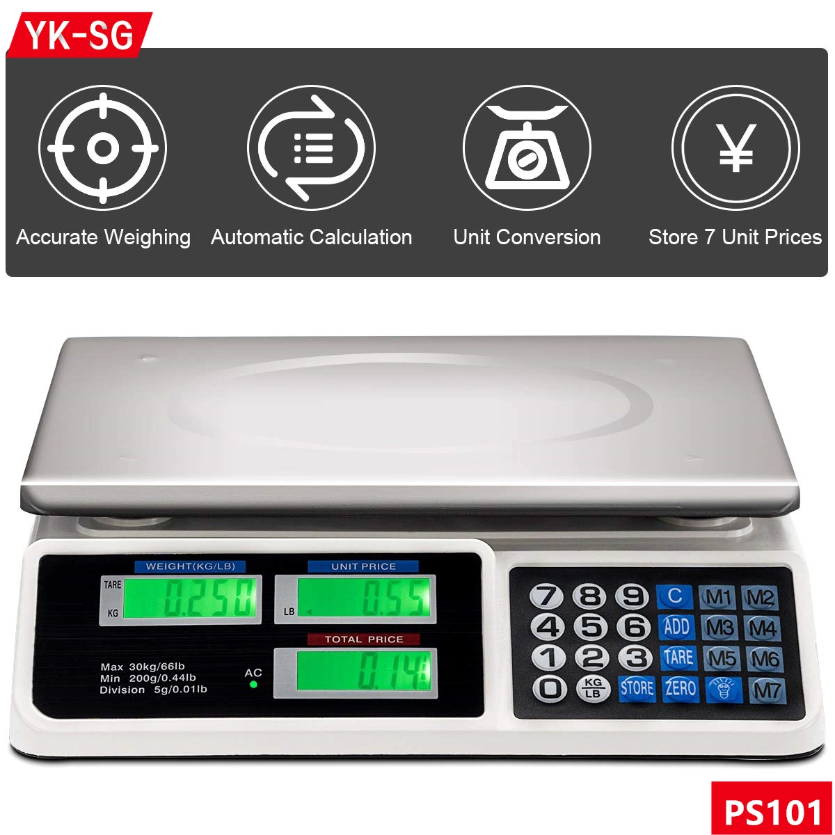 Digital Scale with Price Setting Small Weighing Balance Scale Price Computing Scale with Backlight