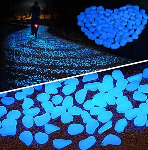 Green Glowing Rocks for, Garden Lawn Yard, Aquarium, Walkway, Fish Tank, Pathway, Luminous Pebbles Powered by Light or Solar-Recharge Repeatedly