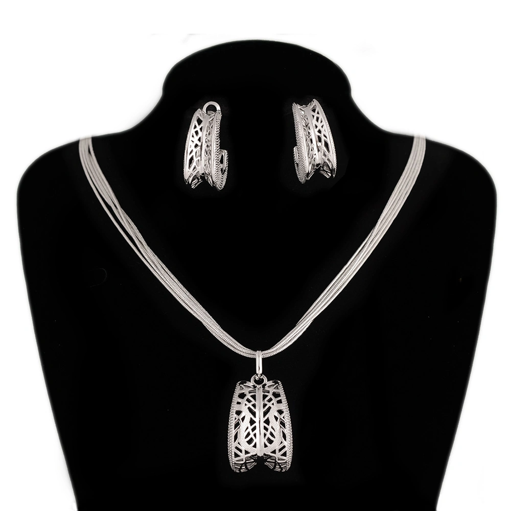 Latest Hip Hop Habesha Dress Ethiopian Women Wedding Earrings Necklace Luxury Jewelry Set 925 Sterling Silver Plated