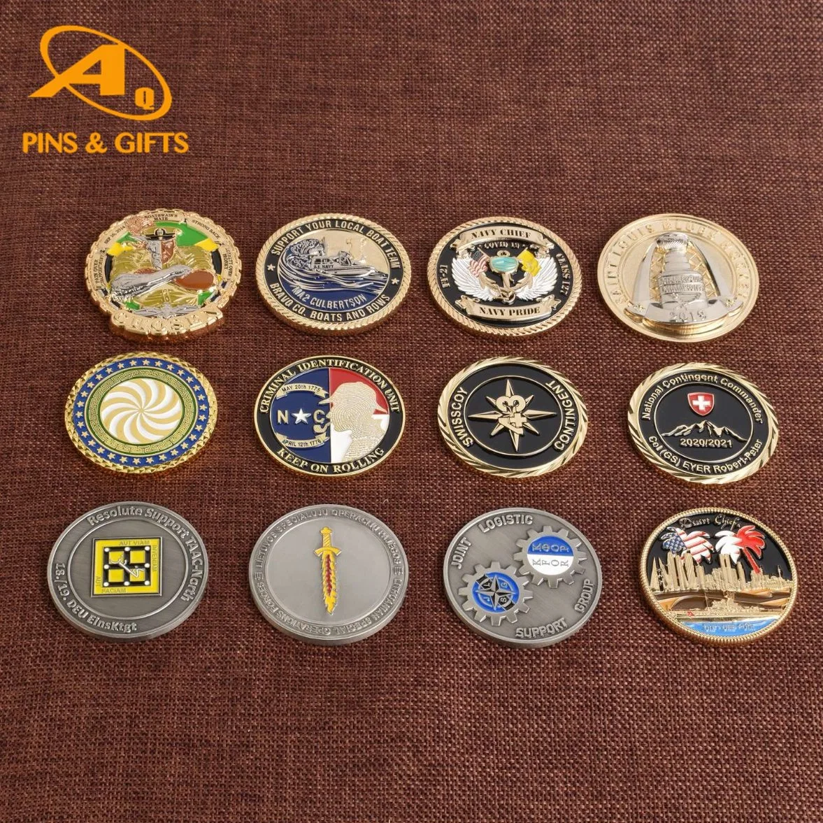 Promotion Gift NFA Golf 3D Enamel Air Force Police Coin Gold Membership Card Souvenir Beautiful Crafts (COIN-069)