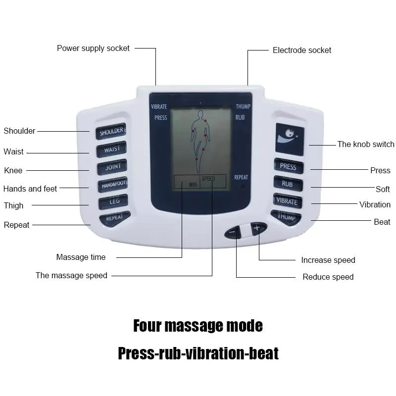 16 [بلسد] معالجة رقميّة ل [باك نك] قدم رعاية صحيّة EMS Body Electrical Muscle المنبه بعشرات الوخز بالإبر ممدغ