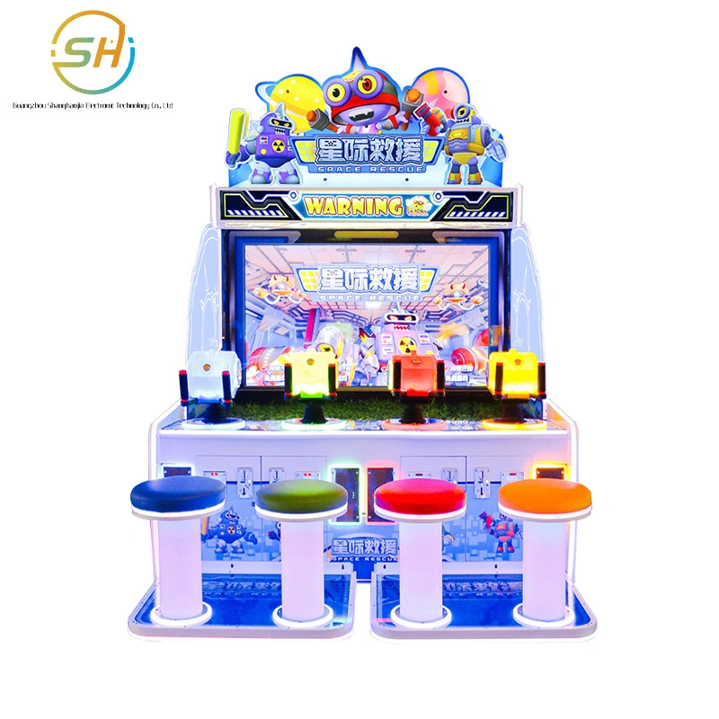 Indoor Kinderspielplatz Eltern-Kind Interaktives Spiel Maschine vier-Personen Slot Münze Fountain Arcade Arcade Arcade Videospielausrüstung