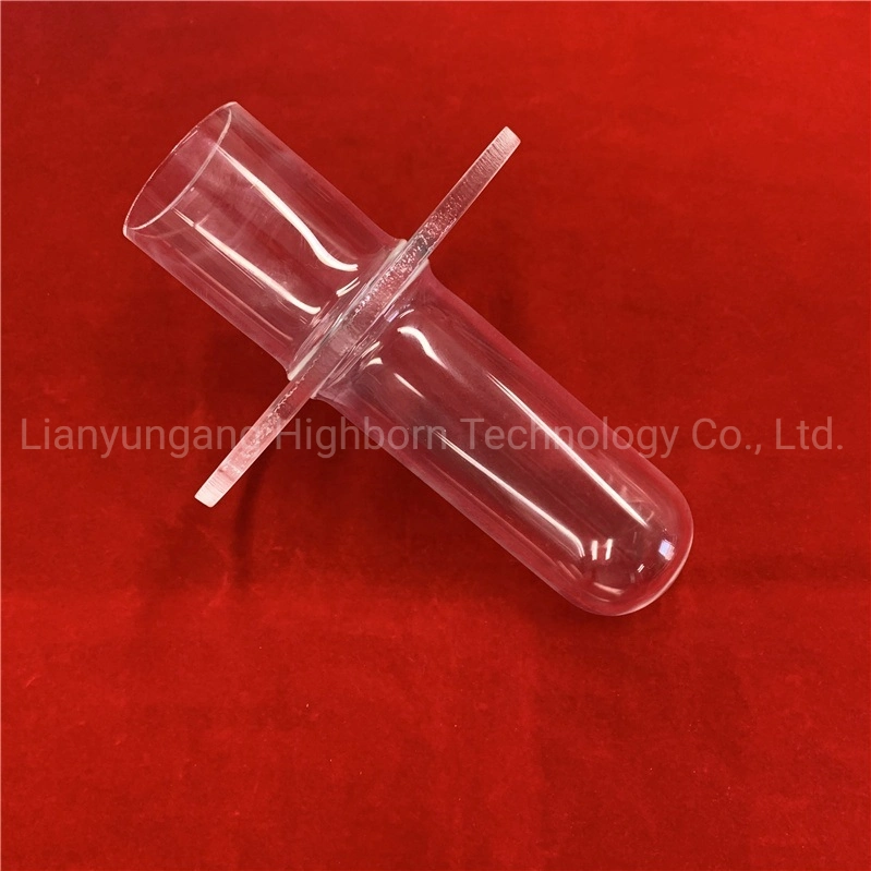 Customized Light Transmission Properties Clear Lab Research Round Bottom Flange Quartz Glass Tube for Chemical