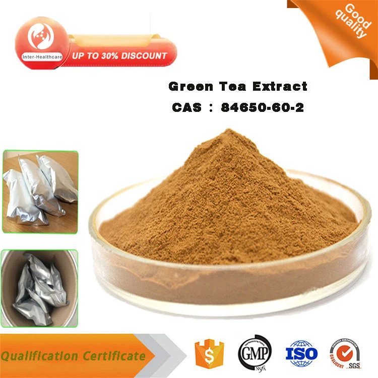 أوكازيون ساخن بالوان الشاي الأخضر البوليفينول باودر EGCG CAS 84650-60-2 أخضر مستخرج الشاي