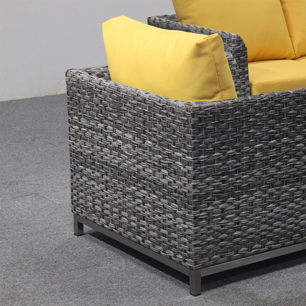 Hand-Weaved Synthetic Wicker PE Rattan Comfortable Waterproof Sofa Set Hotel Garden Furniture