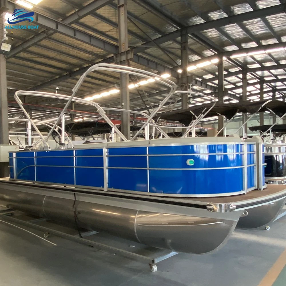 Allhouse New Design Fully Welded Offshore Recreational Cruising Customized 21FT Aluminum Pontoon Boat