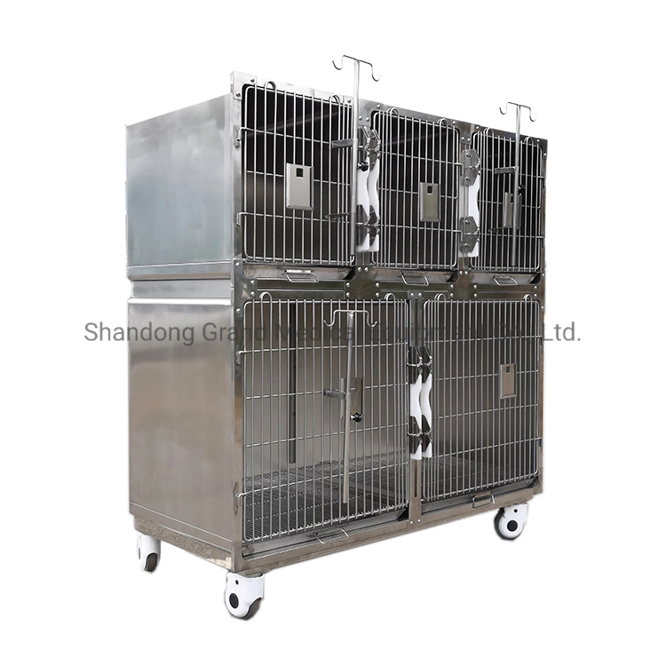 Combined High Strength 304 Stainless Steel Pet Anical Hospital Cat Dog Cage House for Veterinary Use