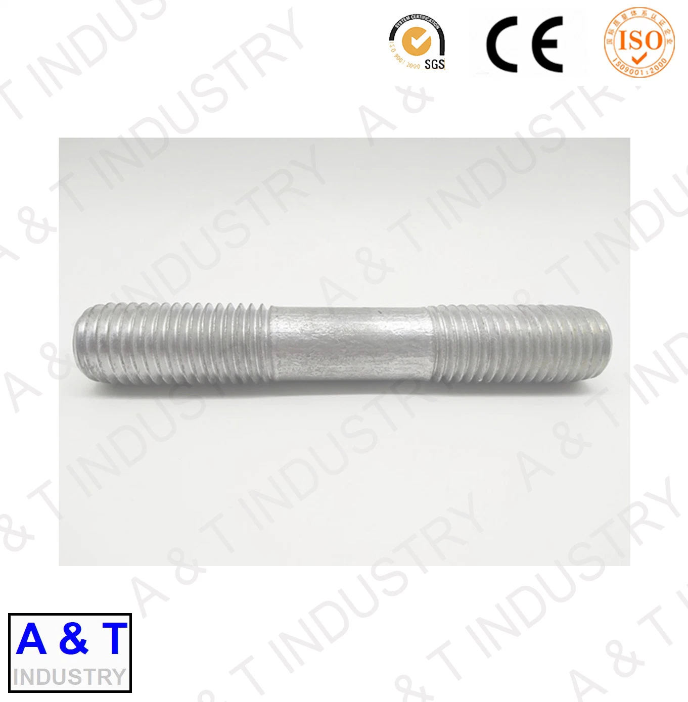 Galvanized Carbon Steel Double End Stud Bolt M10 M16 M20