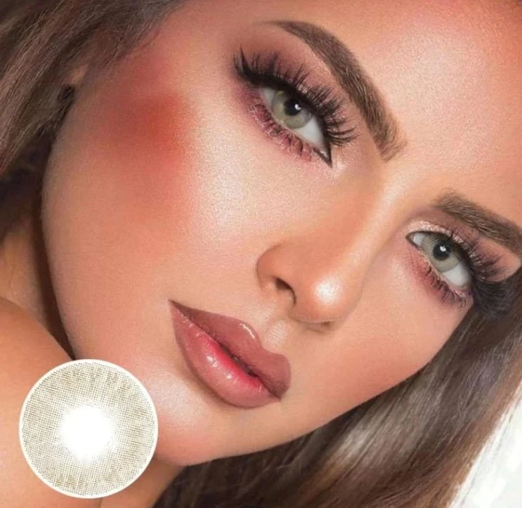 Beautylens Technology Lime Green Contact Lens New 1 Year Colored Eye Contact Lenses Wholesale/Supplier Super Natural Beautiful Style Athena Sugar Grey Color Contact Lens