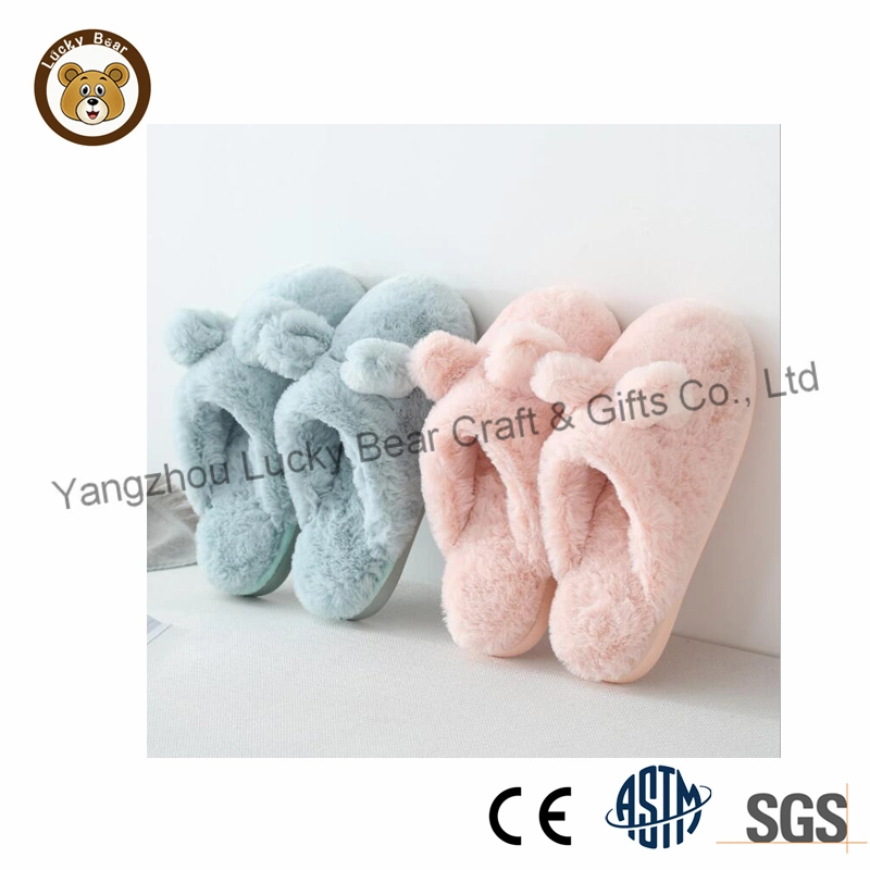 Cute Soft Fleece Furry Women Indoor Slide Shoes Girls Fashion Bedroom Slippers