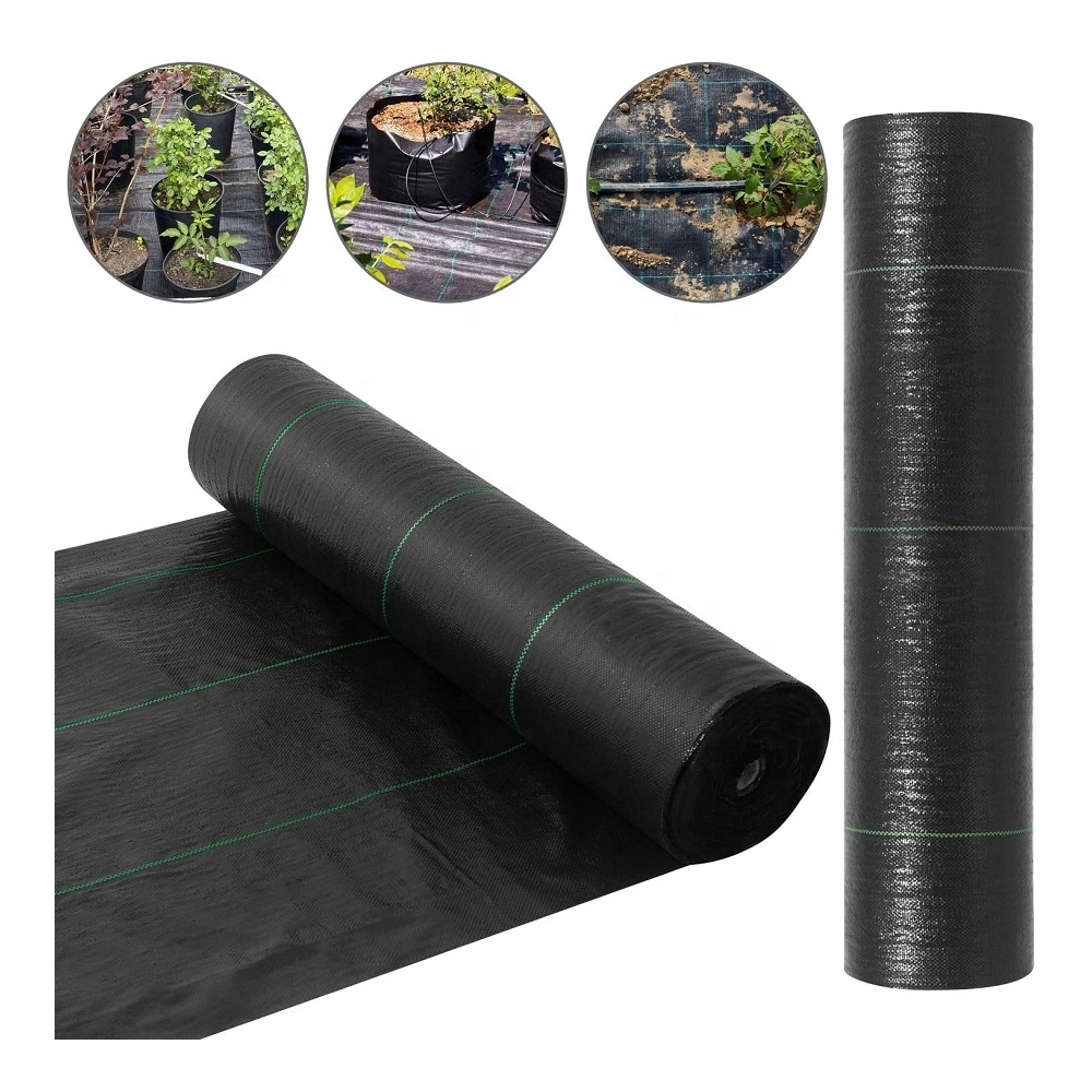 Black Weed Control Mat Anti-Grass Ground Cover for Garden