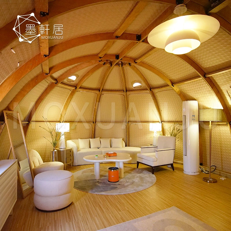 Luxury Wooden Frame Panorama Dome Camp Famliy Glamping Tent