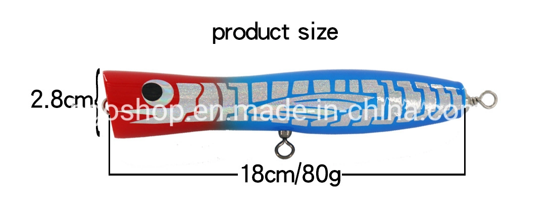 4 Farben 18cm/80g Holz Köder Treble Haken Wasser Auswirkungen Forellen Bass Thunfisch Fischlure Popper Hölzerne Angeln Köder