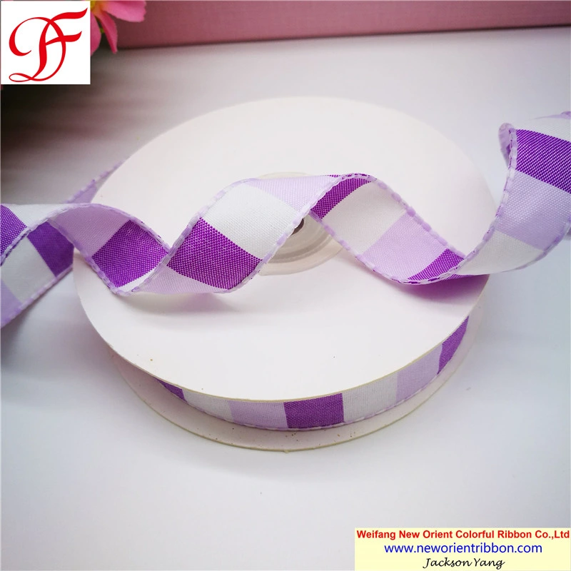 100% Polyester Color Woven Gingham Ribbon for Gifts/Wedding/Wrapping/Party Decoration/Christmas/Packing/Garment/Bows/