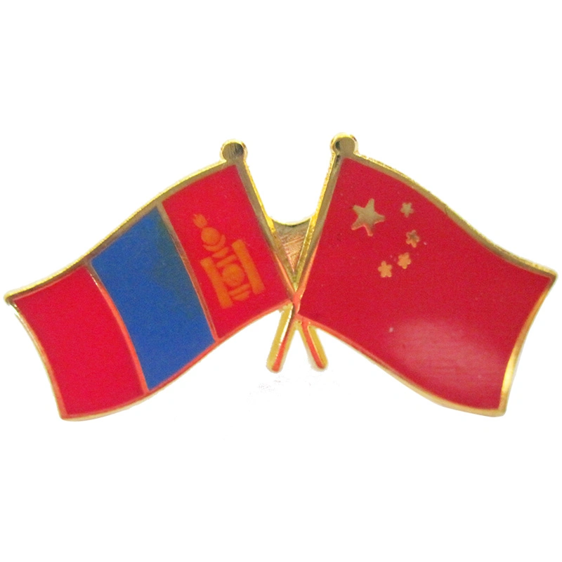 Fabrik Custom Made Vergoldet Metalllegierung Banner Lapel Pin Hersteller Kundenspezifische Hard Emaille Meeting Souvenir maßgeschneiderte Palästina und China Flag-Abzeichen