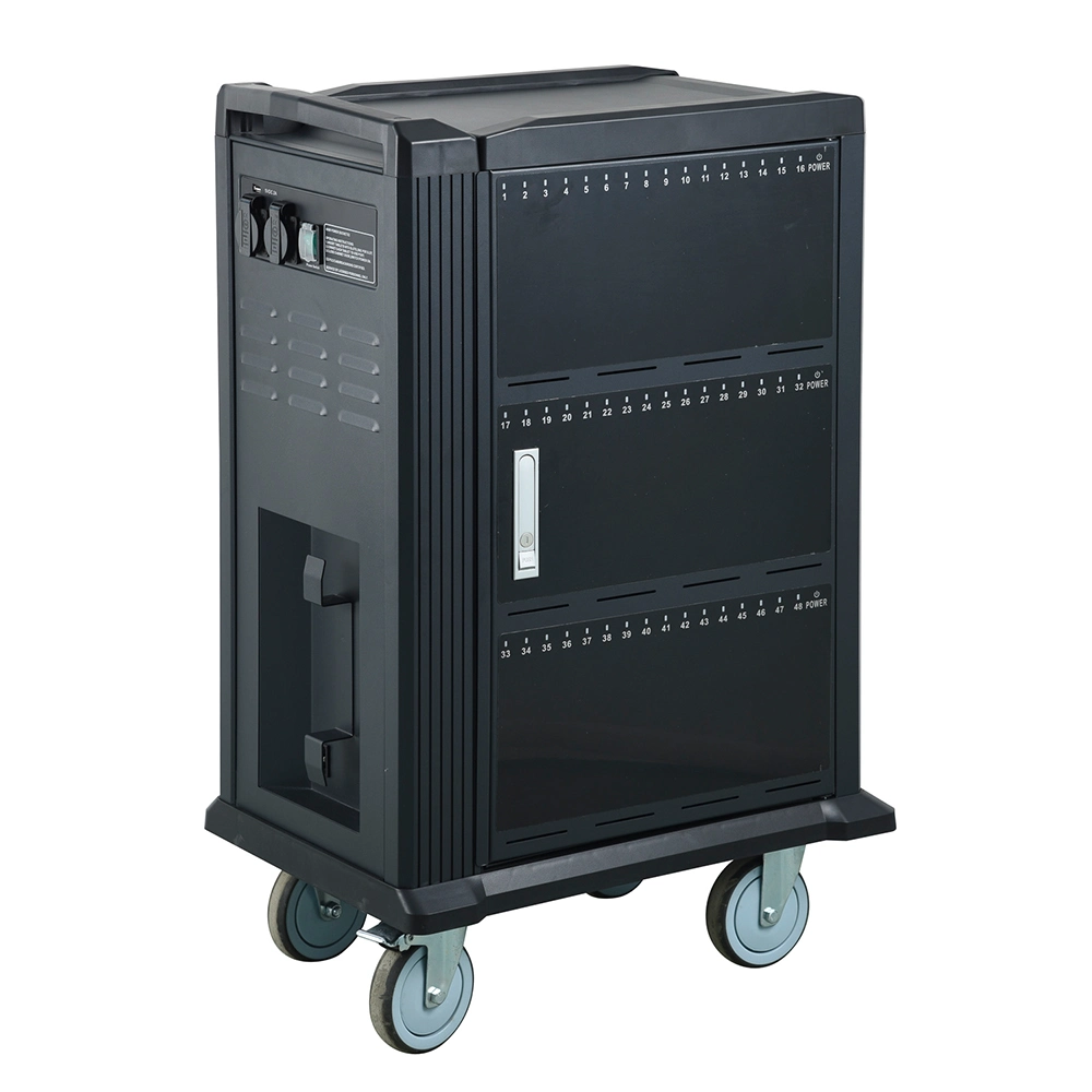 48 Bay Tablet Charging Cart Cabinet with Plastic Handle