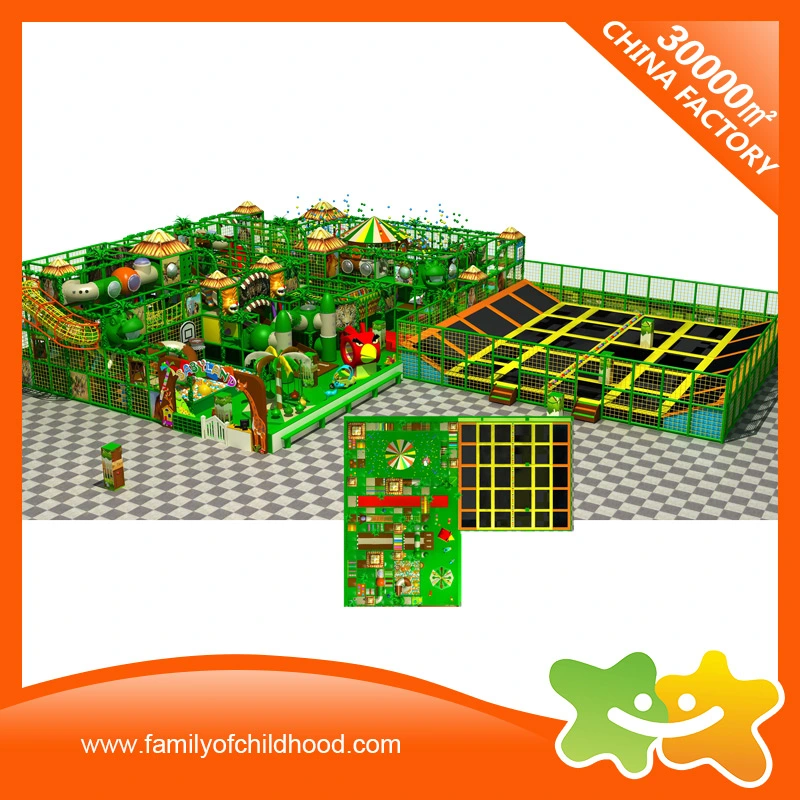 Lustige Indoor-Kunststoff Indoor Spielplatz Labyrinth-Spiel mit Trampolin