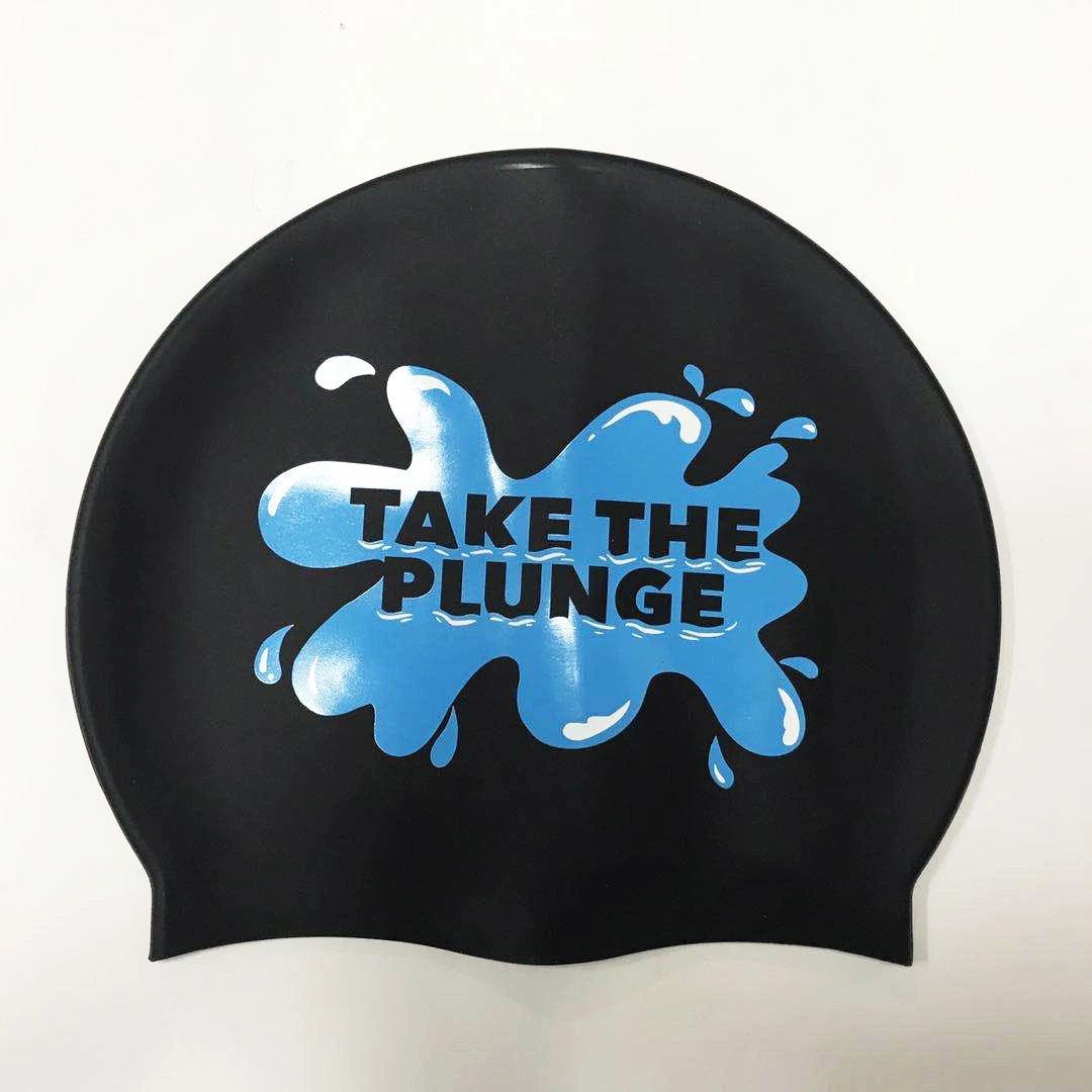 Deportes personalizado logotipo impreso nadar Hat Cap de natación silicona durable resistente al agua