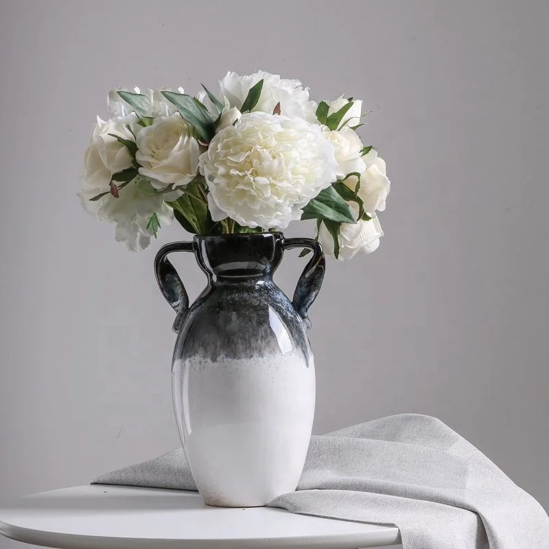 2023 New Light Grey Ceramic Vase Pot Home Decoration