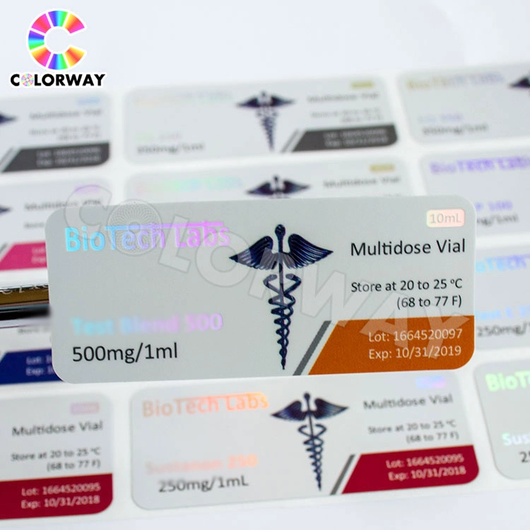 Waterproof Custom 10ml Coated Paper Vial Label