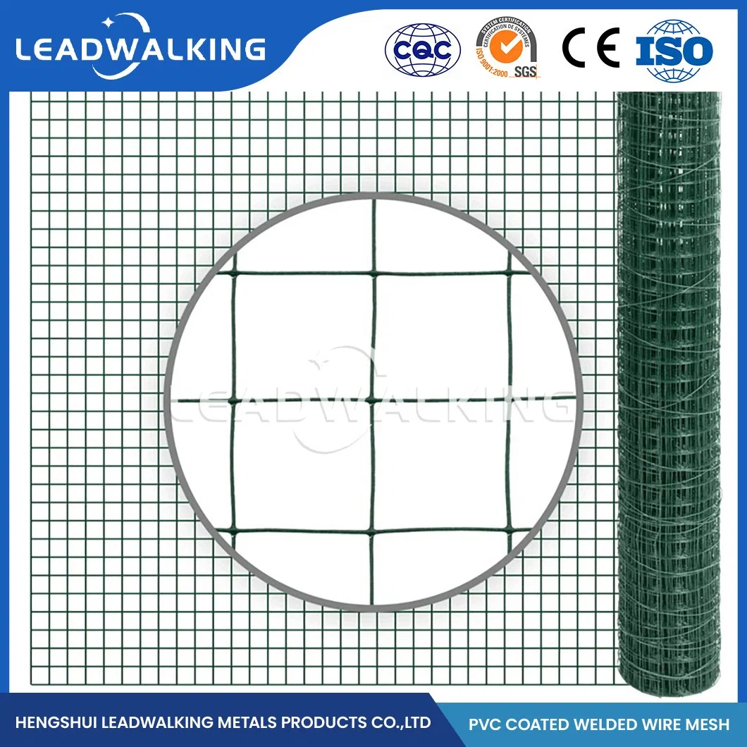Leadwalking PVC recubierta soldada malla Fabricantes ODM personalizado 2X2 soldado Malla de alambre malla de alambre soldada de China con revestimiento de plástico para Jaula de animales