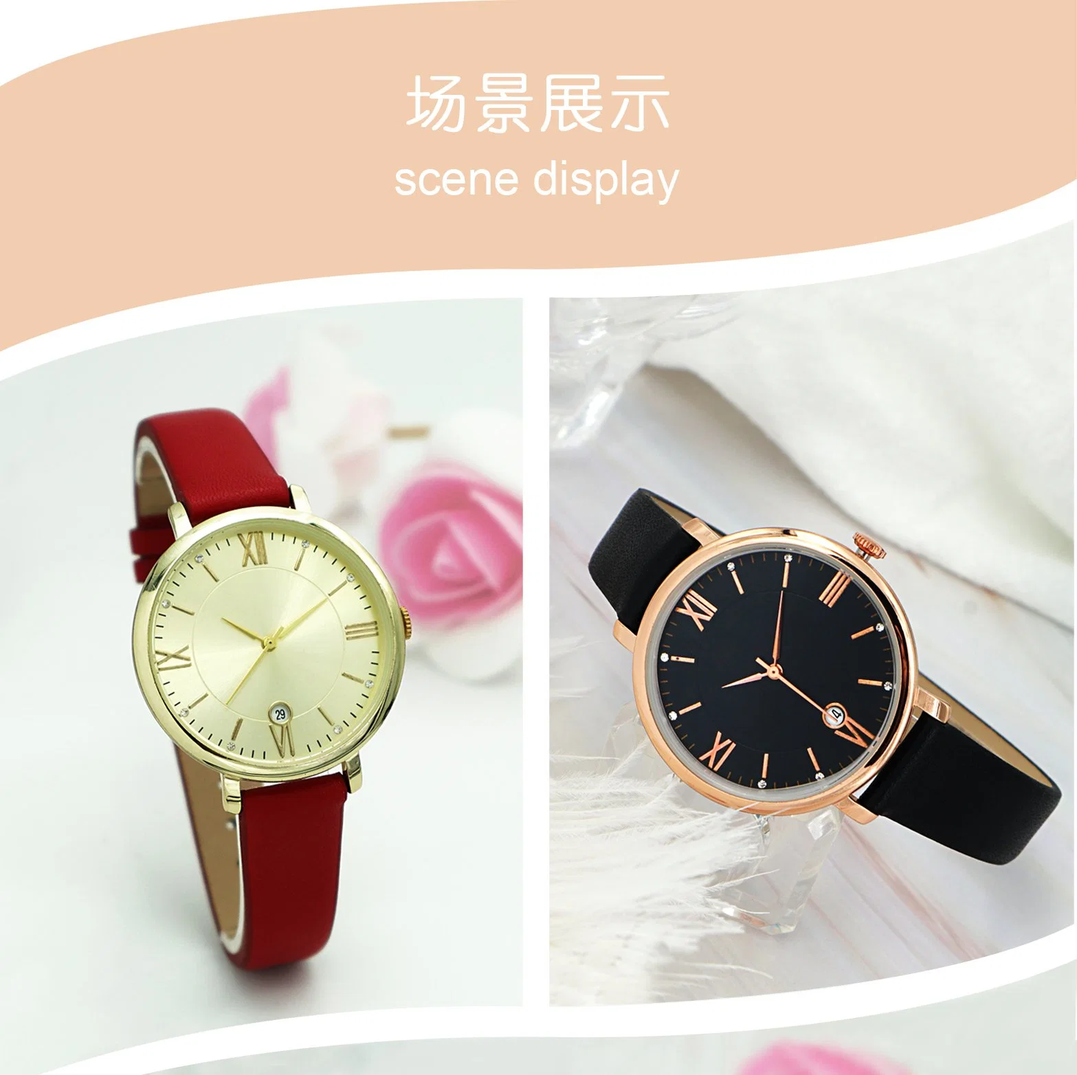 Minimalist Design Women Quartz Leather Strap Ladies Watches