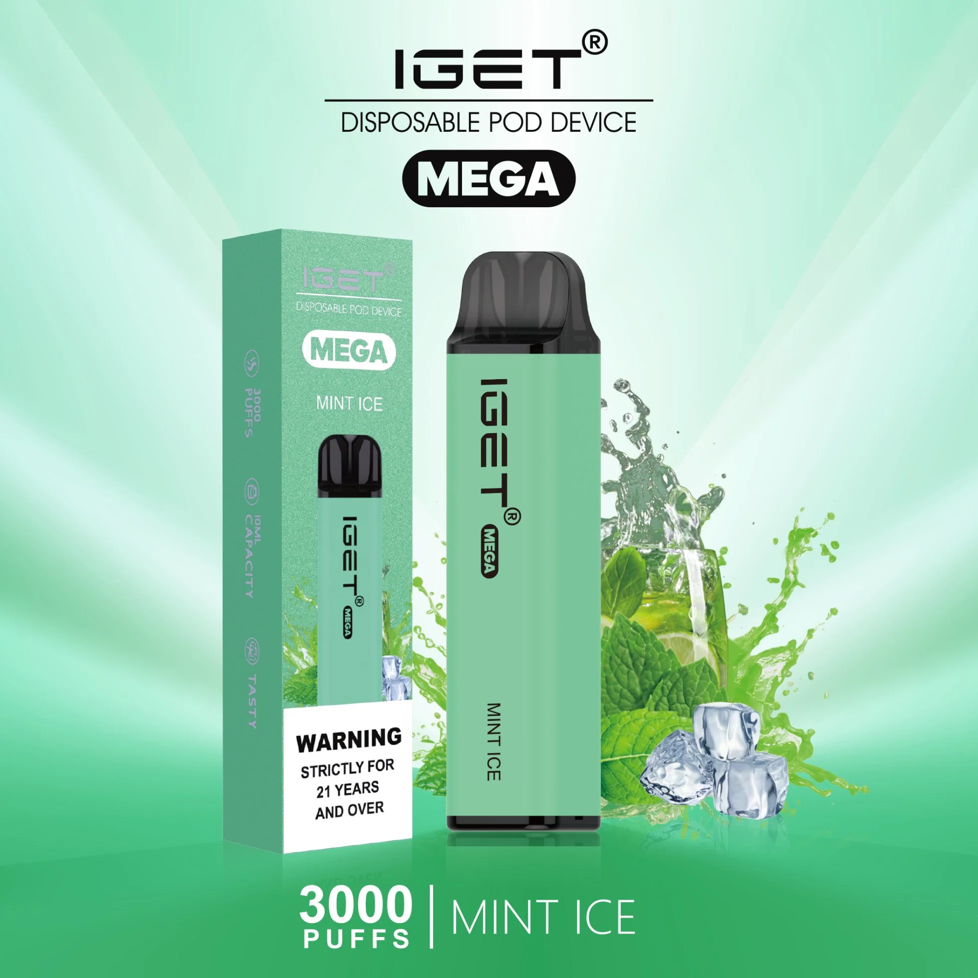 Iget Factory Reasonable Price E Juice Vape Iget Mega 3000 Vape Kit Iget XXL 1800 E Cigarette