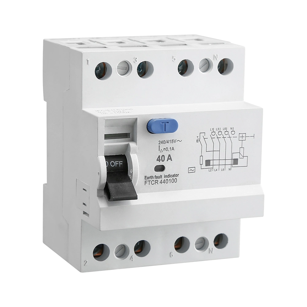 2 Pole RCD 6ka 10ka 30mA 300mA 63A B Type RCCB Circuit Breaker for EV Charger Wallbox