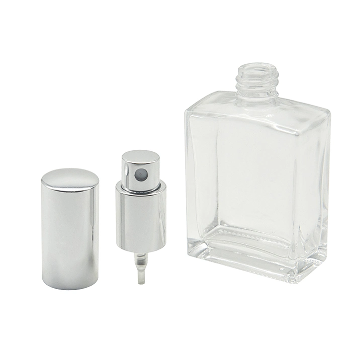 Silver Gold Perfume Bottle 30ml 50ml 100ml Rectangular Screw Neck Perfume Bottle Sprayer