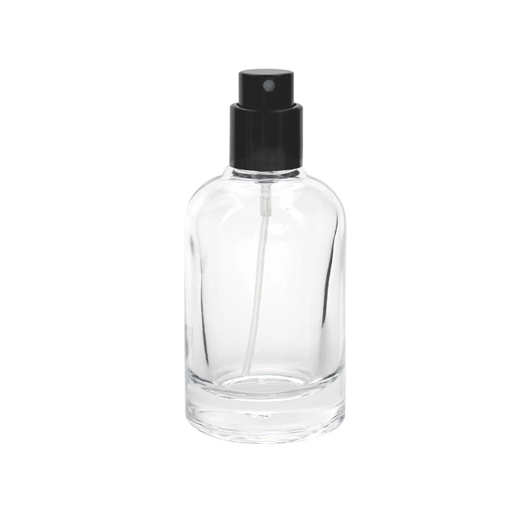 30ml 50ml 100ml in Stock Round Glass Perfume Bottle with Black Lid