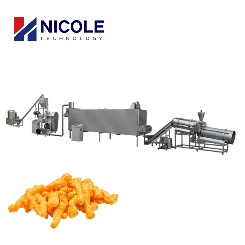 Torcer meriendas de maíz Corn rizos Extruir máquina Kurkure Cheetos producción Línea