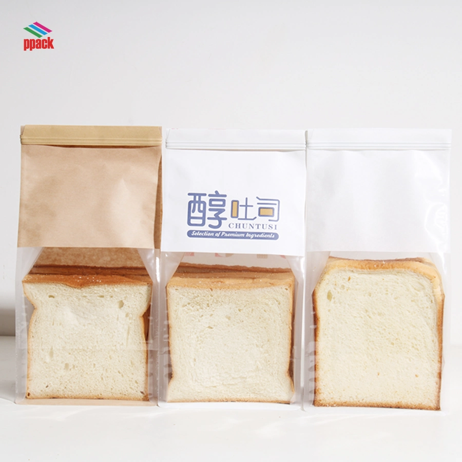 Customizable Food Safe Craft Waxed Kraft Bread Packing Bag Large Wax Paper Bagsfor Cookies