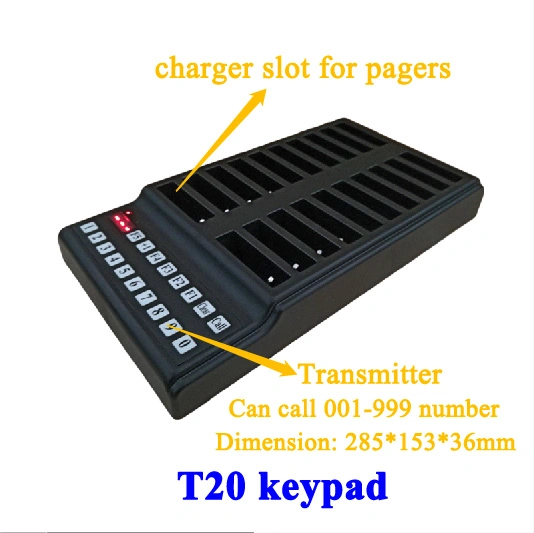 Wireless Queuing Paging System 1 Transmitter+20 Coaster Call Pagers Calling System Paging Calling for Cafe Waiter Pager