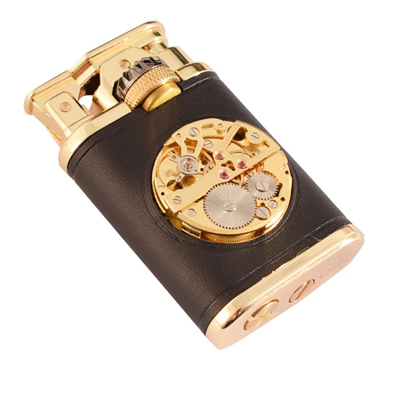 Sublimation Lighters Windproof Leather Metal Cigar Smoking Accessories Torch Briquet Flame Kerosene Lighter