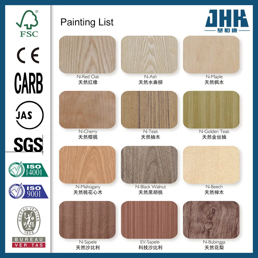 Jhk Nature Unfinished Fir Automatic Sliding Wood Veneer Door