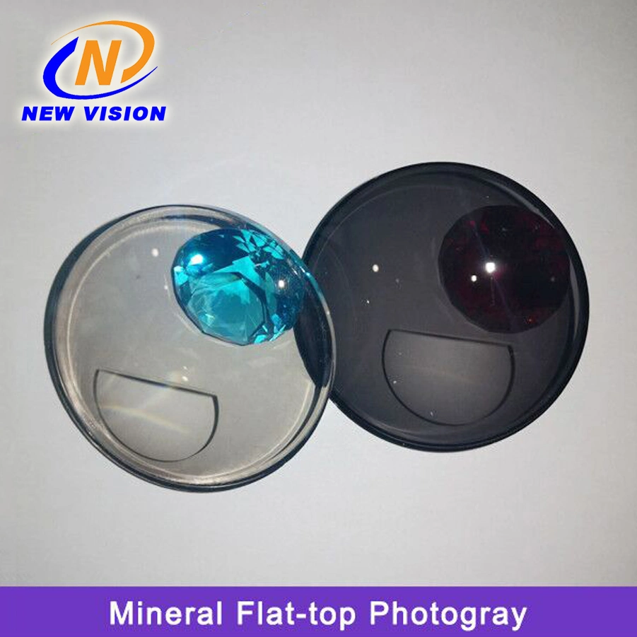 1,523 lente mineral bifocal con acabado fotográfico plano semiacabado, lente óptica de Sfft fotocrómica