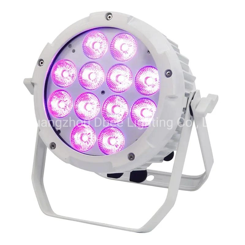 LED سداسي الشكل ومقاوم للماء في الخارج، 12×18 واط، RGBWA+UV 6×1، مسطح، IP65 إضاءة DJ Stage LED الخارجي RGBWA+UV 6 في 1 إضاءة المرحلة من خلال مصباح LED الخاص بوحدة التحكم عن بُعد في DMX WiFi