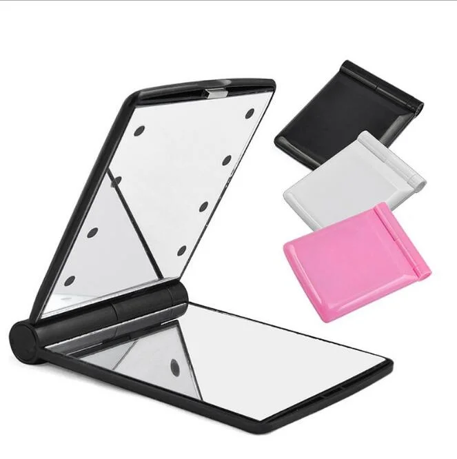 Square Plastic LED Make up Mirror Personalized 2X Magnify Fill Light