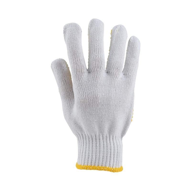 High quality/High cost performance Safety Work Labor Glove Wear-Resistant Yellow PVC Dotted Cotton Knitted Gloves